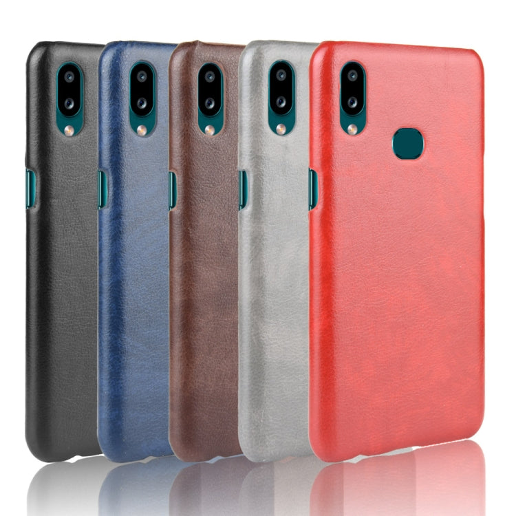 For Galaxy A10s Shockproof Litchi Texture PC + PU Case