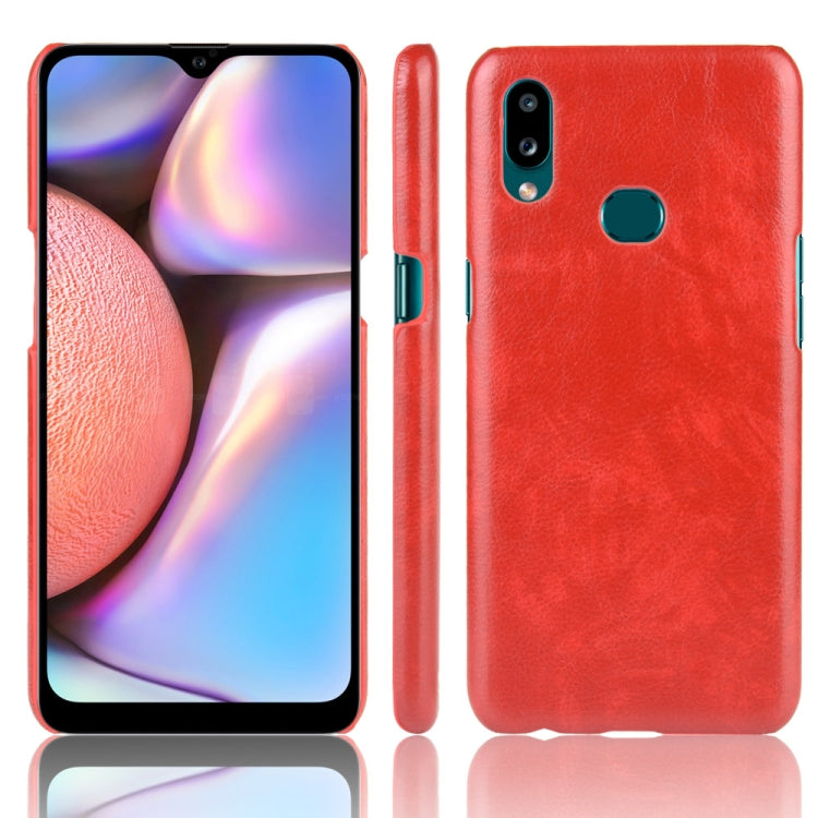 For Galaxy A10s Shockproof Litchi Texture PC + PU Case