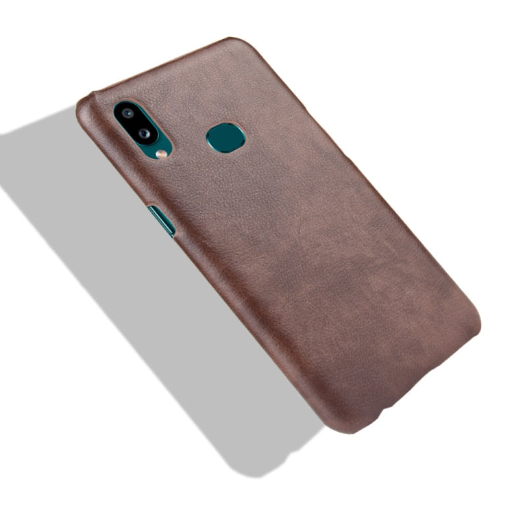 For Galaxy A10s Shockproof Litchi Texture PC + PU Case