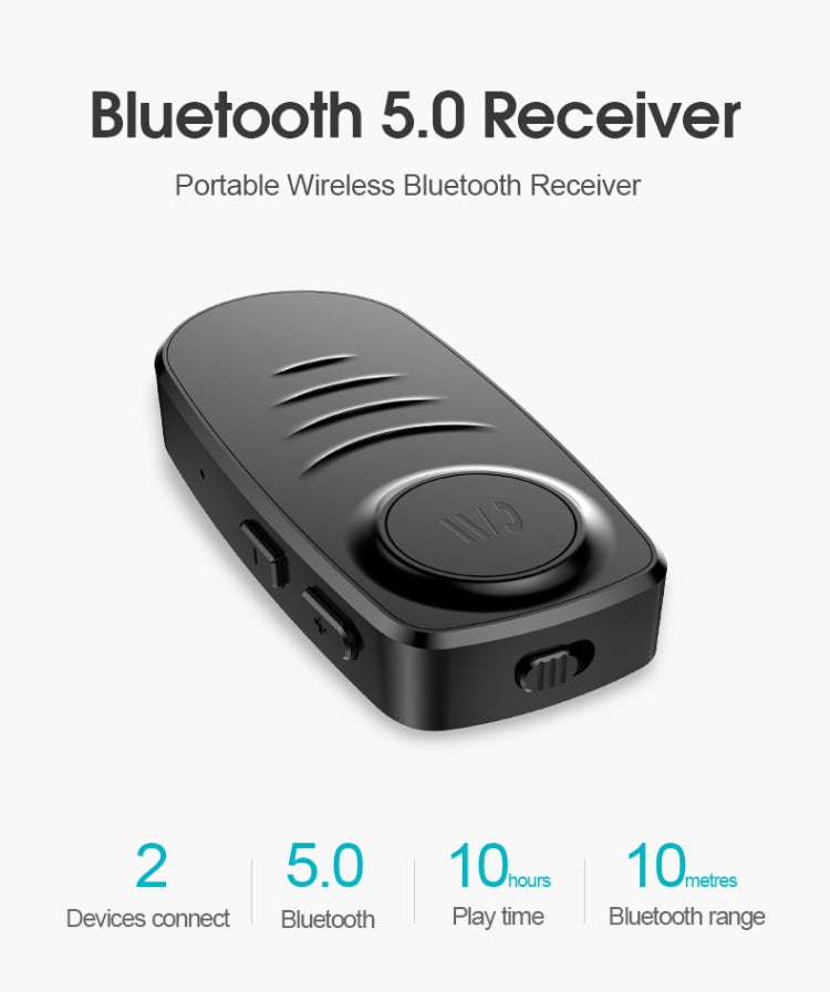 JEDX-J19 Wireless Bluetooth 5.0 Adapter Aux Car Audio Receiver Converter
