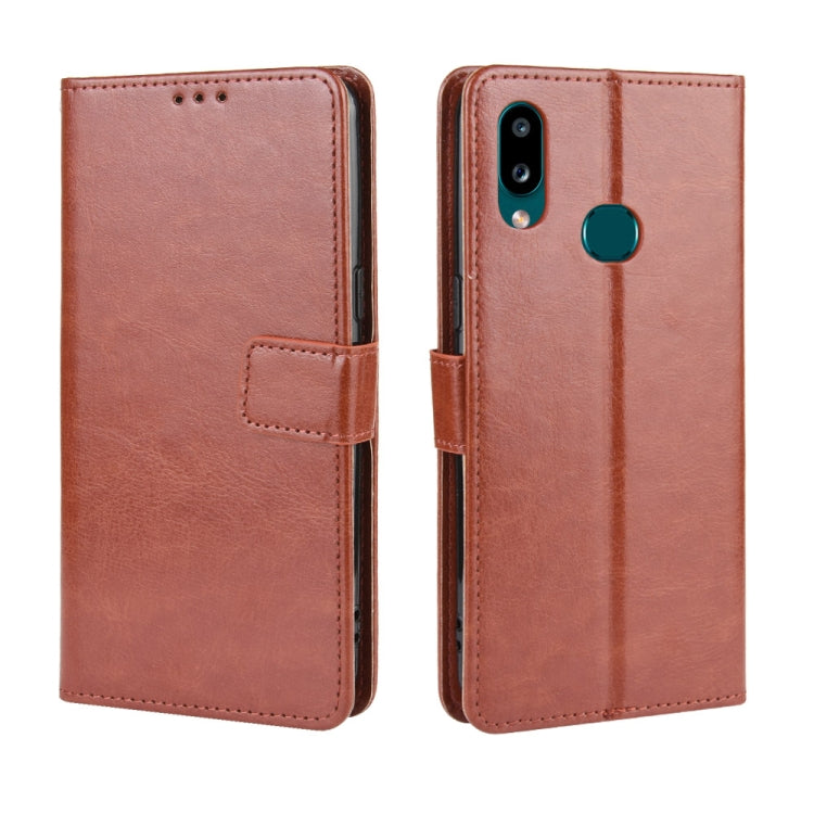 For Galaxy A10s Retro Crazy Horse Texture Horizontal Flip Leather Case with Holder & Card Slots & Photo Frame