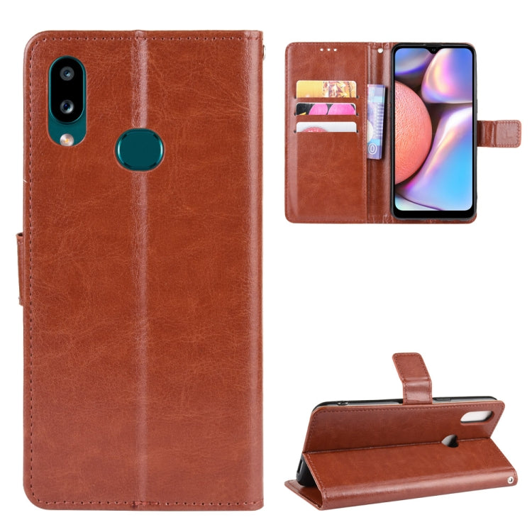 For Galaxy A10s Retro Crazy Horse Texture Horizontal Flip Leather Case with Holder & Card Slots & Photo Frame