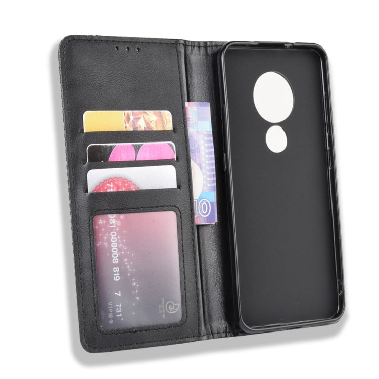 For Nokia 7.2 / Nokia 6.2 Magnetic Buckle Retro Crazy Horse Texture Horizontal Flip Leather Case , with Holder & Card Slots & Photo Frame