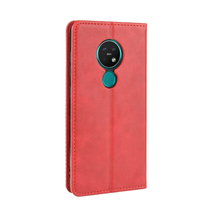 For Nokia 7.2 / Nokia 6.2 Magnetic Buckle Retro Crazy Horse Texture Horizontal Flip Leather Case , with Holder & Card Slots & Photo Frame