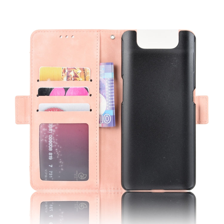 For Galaxy A80 / A90 Wallet Style Skin Feel Calf Pattern Leather Case ,with Separate Card Slot