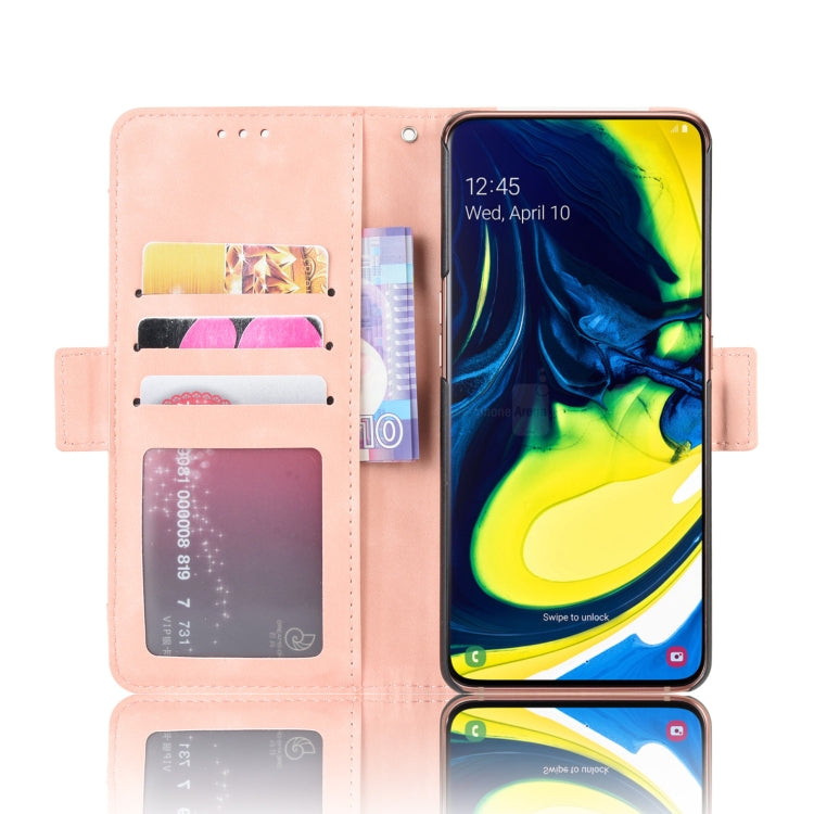 For Galaxy A80 / A90 Wallet Style Skin Feel Calf Pattern Leather Case ,with Separate Card Slot