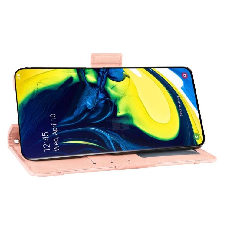 For Galaxy A80 / A90 Wallet Style Skin Feel Calf Pattern Leather Case ,with Separate Card Slot