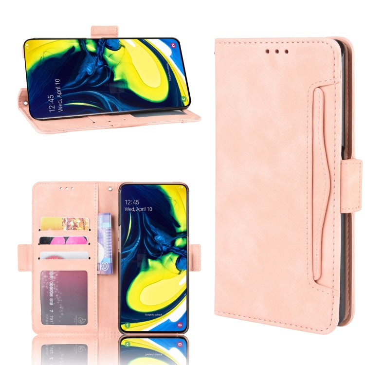 For Galaxy A80 / A90 Wallet Style Skin Feel Calf Pattern Leather Case ,with Separate Card Slot