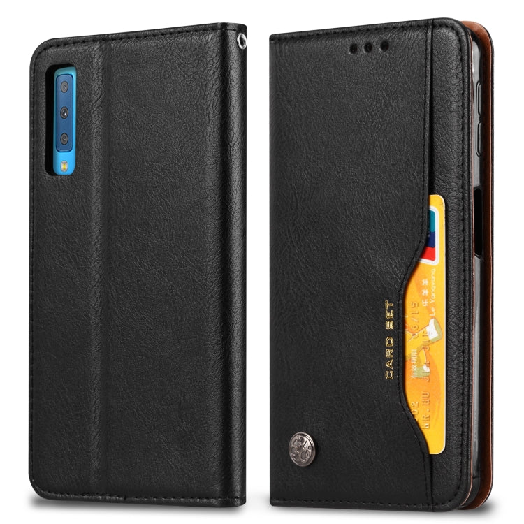 For Galaxy A30s / A50s Knead Skin Texture Horizontal Flip Leather Case with Photo Frame & Holder & Card Slots & Wallet