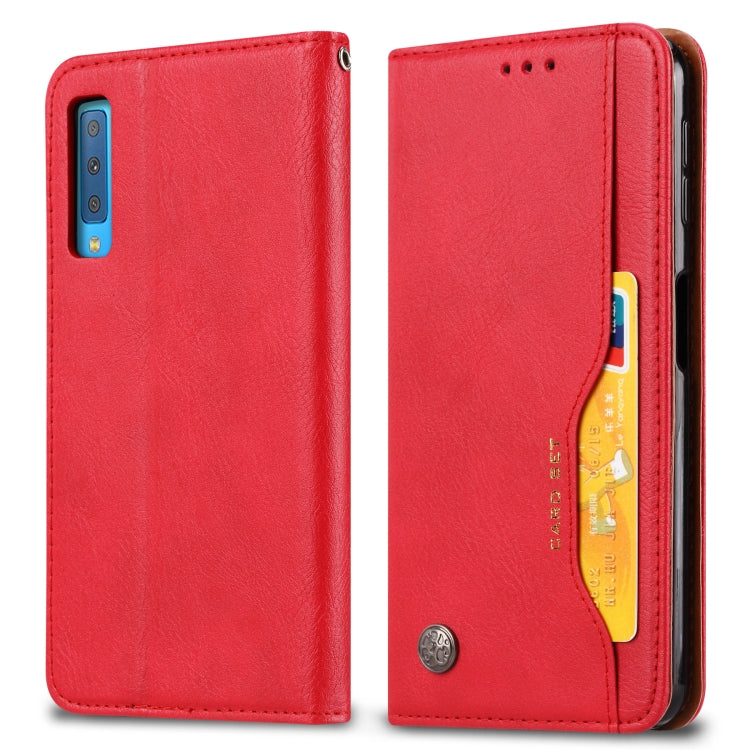 For Galaxy A30s / A50s Knead Skin Texture Horizontal Flip Leather Case with Photo Frame & Holder & Card Slots & Wallet