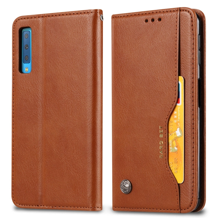 For Galaxy A30s / A50s Knead Skin Texture Horizontal Flip Leather Case with Photo Frame & Holder & Card Slots & Wallet