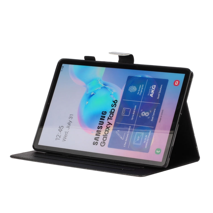 For Galaxy Tab S6 10.5 T860/T865 With Flash Pink Waterproof Protection Case, Card Slot and Bracket