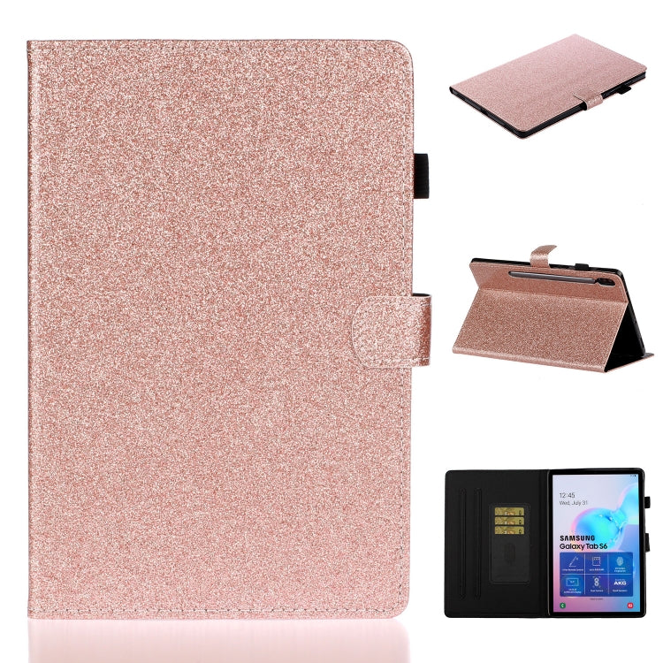 For Galaxy Tab S6 10.5 T860/T865 With Flash Pink Waterproof Protection Case, Card Slot and Bracket