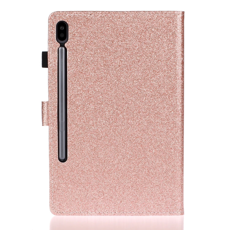 For Galaxy Tab S6 10.5 T860/T865 With Flash Pink Waterproof Protection Case, Card Slot and Bracket