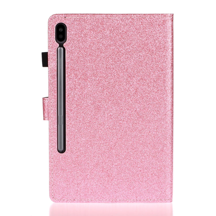 For Galaxy Tab S6 10.5 T860/T865 With Flash Pink Waterproof Protection Case, Card Slot and Bracket