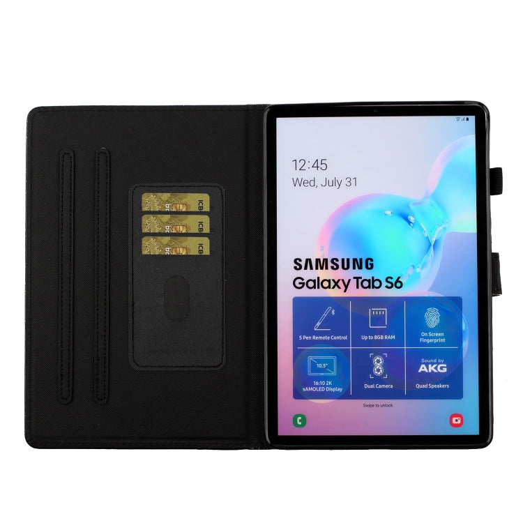 For Galaxy Tab S6 10.5 T860/T865 With Flash Pink Waterproof Protection Case, Card Slot and Bracket