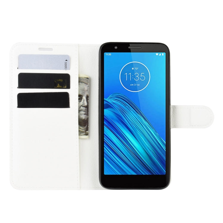 For Motorola Moto E6 Litchi Texture Horizontal Flip Leather Case with Wallet & Holder & Card Slots