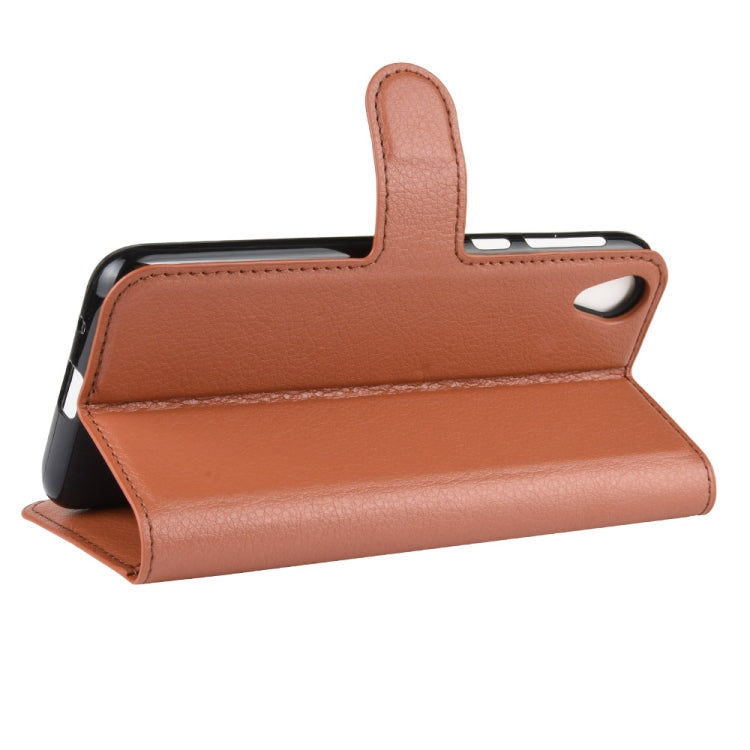 For Motorola Moto E6 Litchi Texture Horizontal Flip Leather Case with Wallet & Holder & Card Slots