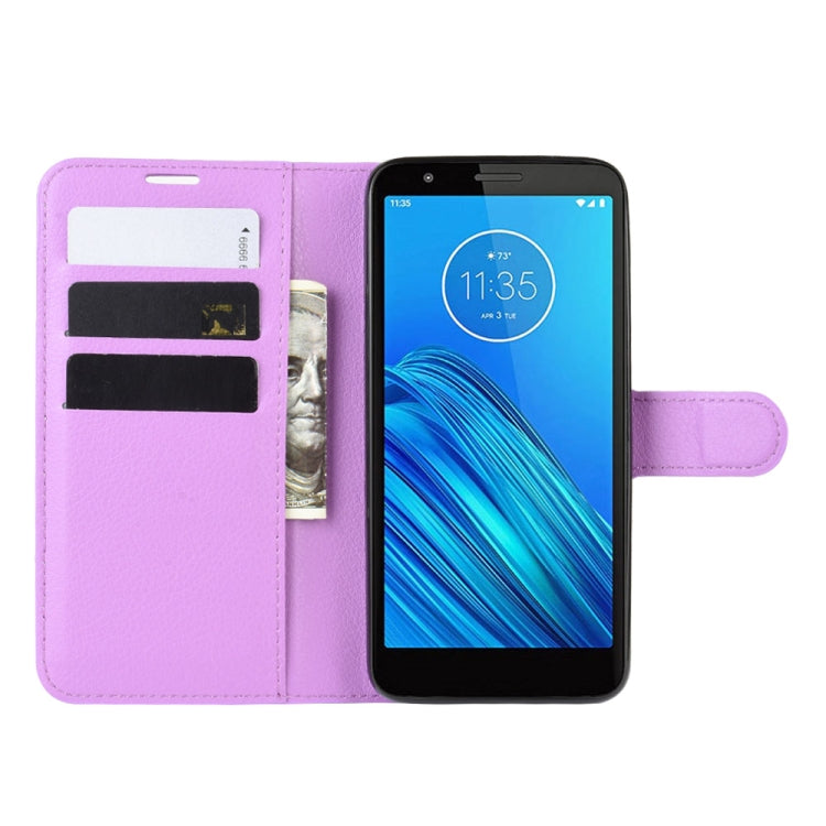 For Motorola Moto E6 Litchi Texture Horizontal Flip Leather Case with Wallet & Holder & Card Slots