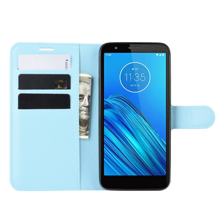 For Motorola Moto E6 Litchi Texture Horizontal Flip Leather Case with Wallet & Holder & Card Slots