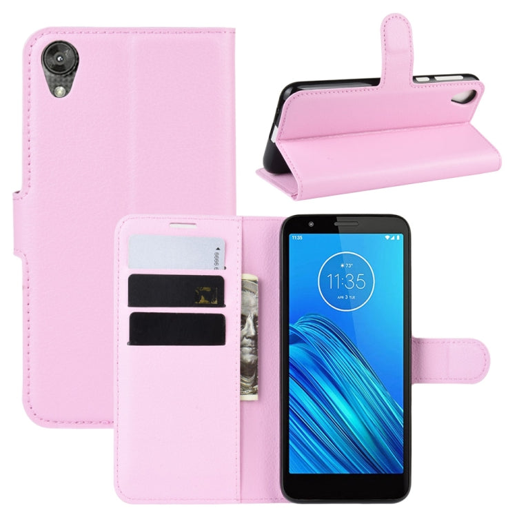 For Motorola Moto E6 Litchi Texture Horizontal Flip Leather Case with Wallet & Holder & Card Slots