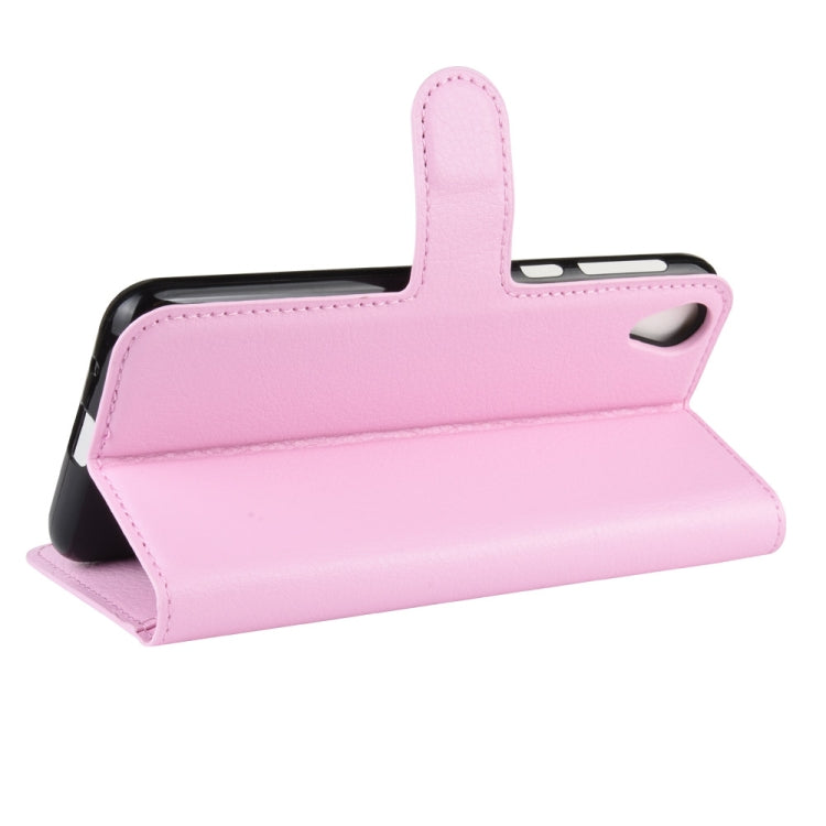 For Motorola Moto E6 Litchi Texture Horizontal Flip Leather Case with Wallet & Holder & Card Slots