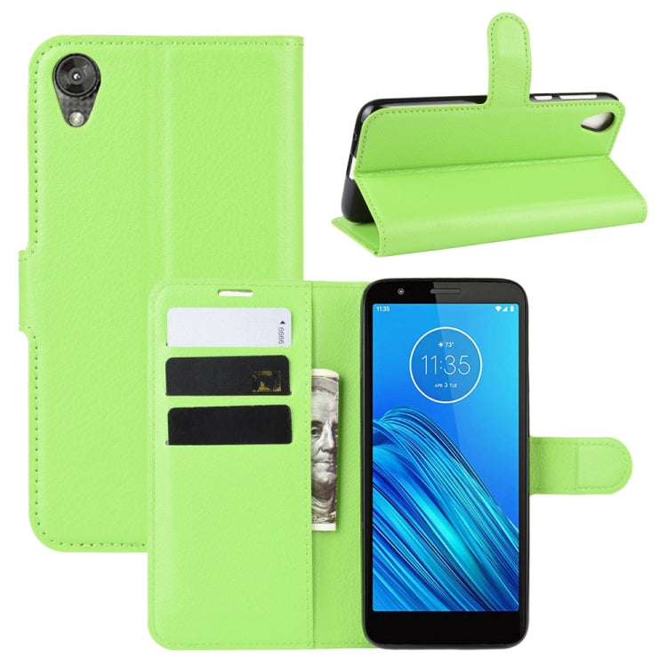 For Motorola Moto E6 Litchi Texture Horizontal Flip Leather Case with Wallet & Holder & Card Slots