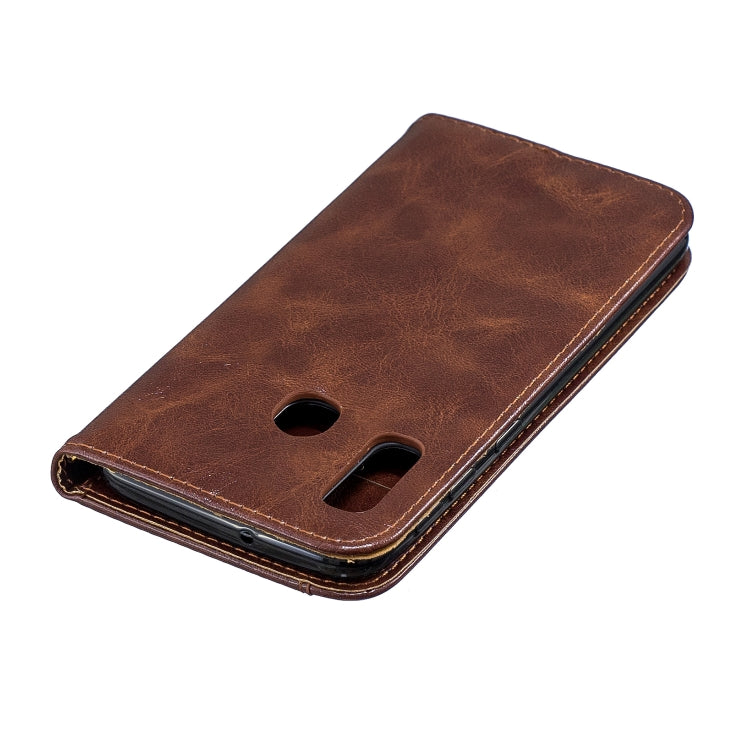 For Galaxy A20E Copper Buckle Nappa Texture Horizontal Flip Leather Case , with Holder & Card Slots & Wallet