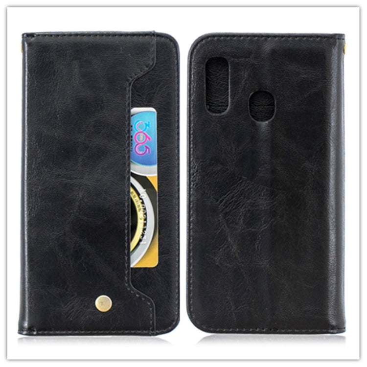 For Galaxy M20 Copper Buckle Nappa Texture Horizontal Flip Leather Case , with Holder & Card Slots & Wallet