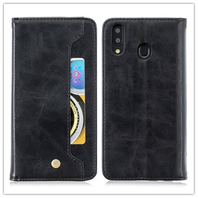 For Galaxy M20 Copper Buckle Nappa Texture Horizontal Flip Leather Case , with Holder & Card Slots & Wallet