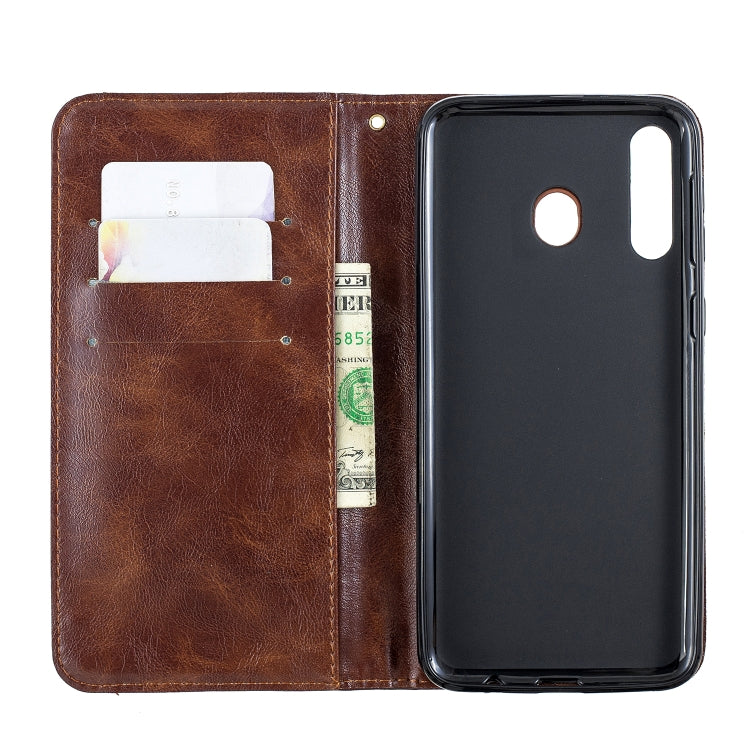 For Galaxy M30 Copper Buckle Nappa Texture Horizontal Flip Leather Case , with Holder & Card Slots & Wallet