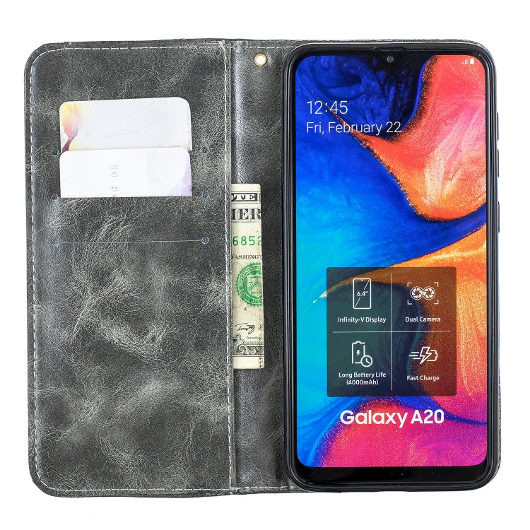 For Galaxy A20 /  A30 Copper Buckle Nappa Texture Horizontal Flip Leather Case, with Holder & Card Slots & Wallet