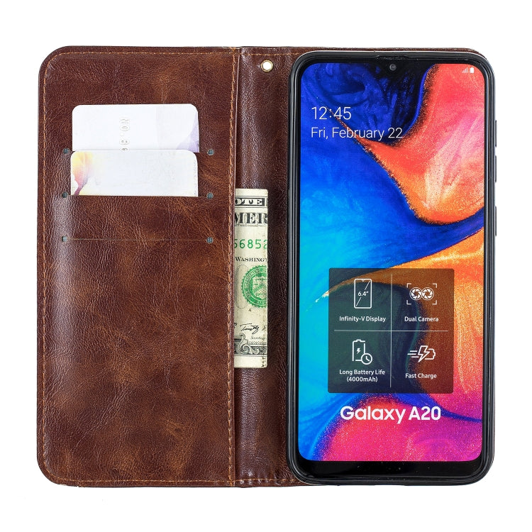 For Galaxy A20 /  A30 Copper Buckle Nappa Texture Horizontal Flip Leather Case, with Holder & Card Slots & Wallet