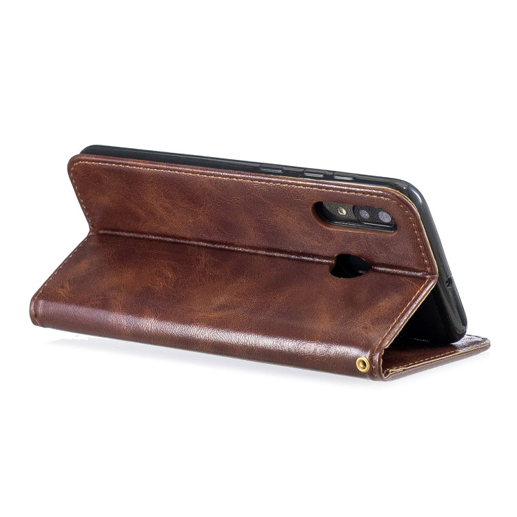 For Galaxy A20 /  A30 Copper Buckle Nappa Texture Horizontal Flip Leather Case, with Holder & Card Slots & Wallet