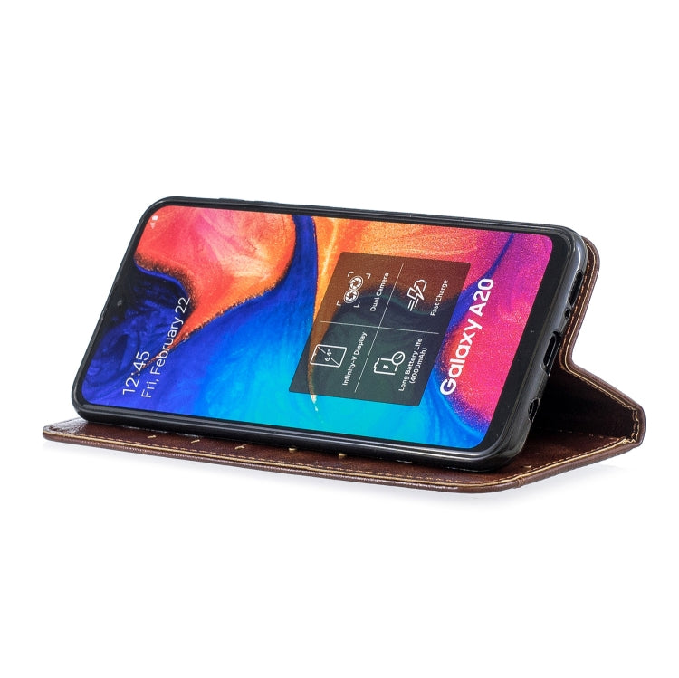 For Galaxy A20 /  A30 Copper Buckle Nappa Texture Horizontal Flip Leather Case, with Holder & Card Slots & Wallet