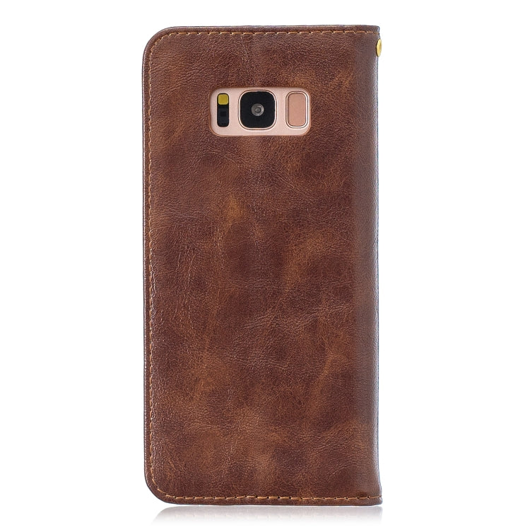 For Galaxy S8 Copper Buckle Nappa Texture Horizontal Flip Leather Case, with Holder & Card Slots & Wallet