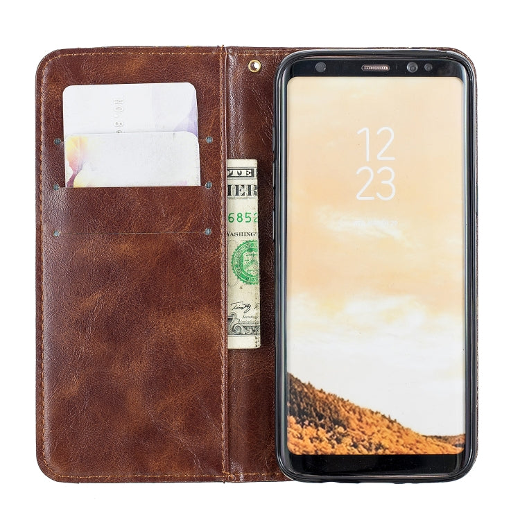 For Galaxy S8 Copper Buckle Nappa Texture Horizontal Flip Leather Case, with Holder & Card Slots & Wallet