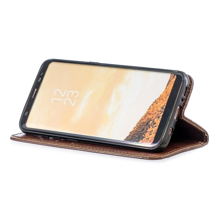 For Galaxy S8 Copper Buckle Nappa Texture Horizontal Flip Leather Case, with Holder & Card Slots & Wallet