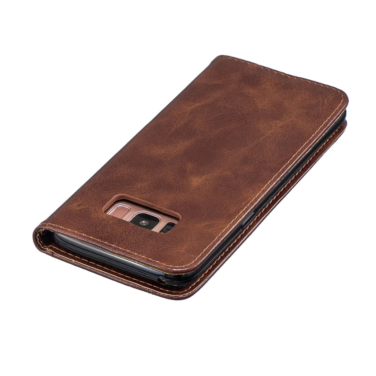 For Galaxy S8 Copper Buckle Nappa Texture Horizontal Flip Leather Case, with Holder & Card Slots & Wallet