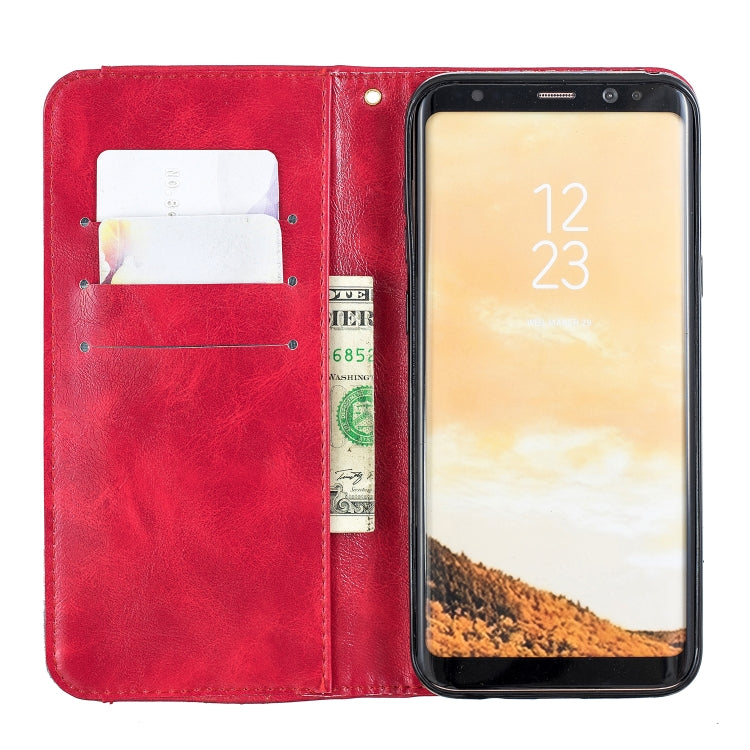 For Galaxy S8+ Copper Buckle Nappa Texture Horizontal Flip Leather Case, with Holder & Card Slots & Wallet