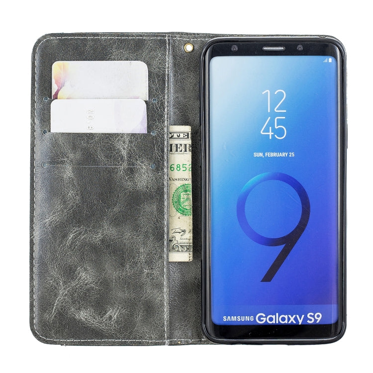 For Galaxy S9 Copper Buckle Nappa Texture Horizontal Flip Leather Case, with Holder & Card Slots & Wallet