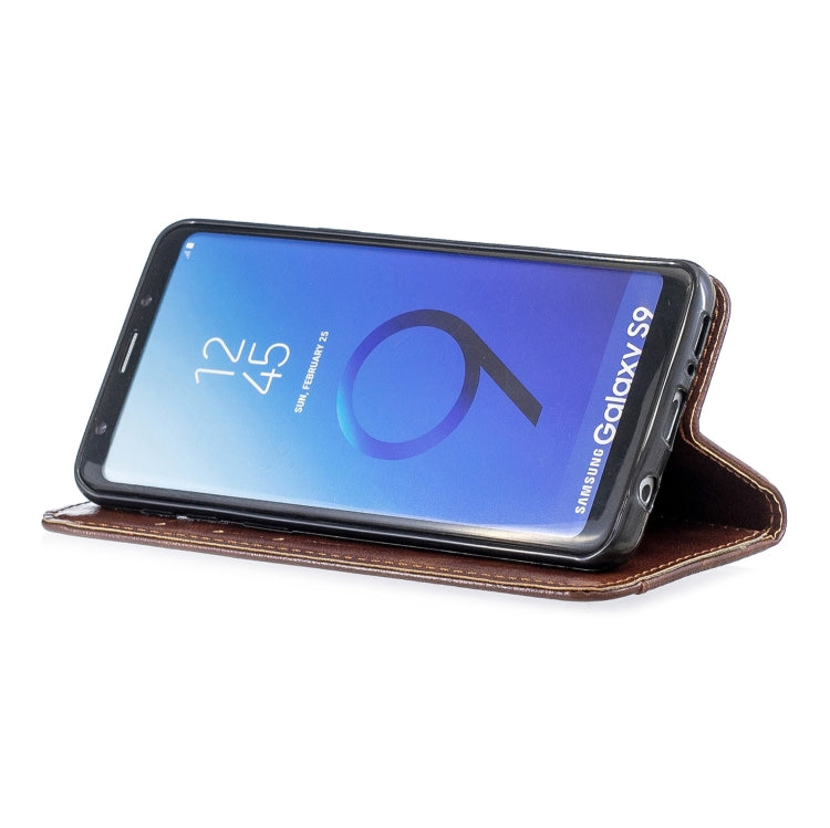 For Galaxy S9 Copper Buckle Nappa Texture Horizontal Flip Leather Case, with Holder & Card Slots & Wallet