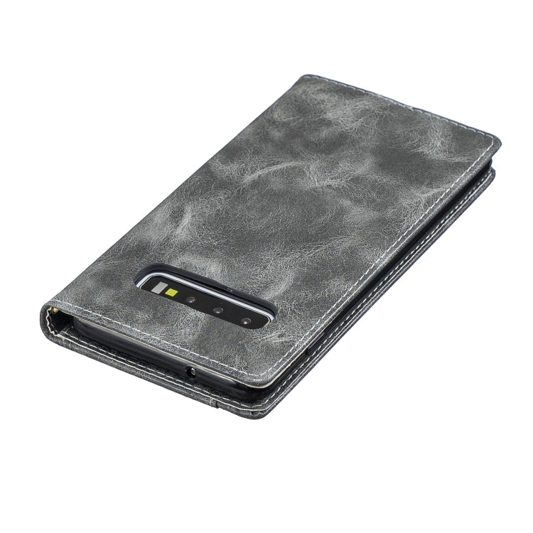 For Galaxy S10 Copper Buckle Nappa Texture Horizontal Flip Leather Case, with Holder & Card Slots & Wallet