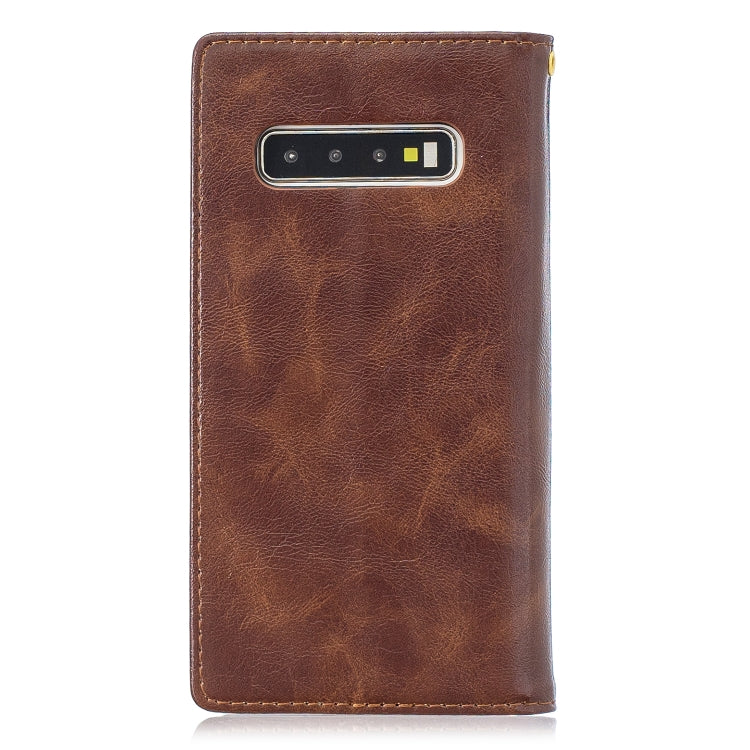 For Galaxy S10 Copper Buckle Nappa Texture Horizontal Flip Leather Case, with Holder & Card Slots & Wallet