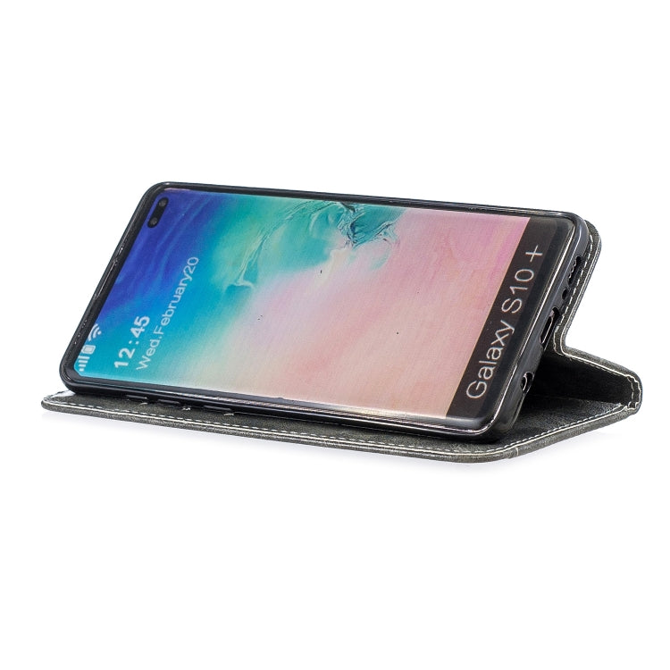 For Galaxy S10+ Copper Buckle Nappa Texture Horizontal Flip Leather Case, with Holder & Card Slots & Wallet