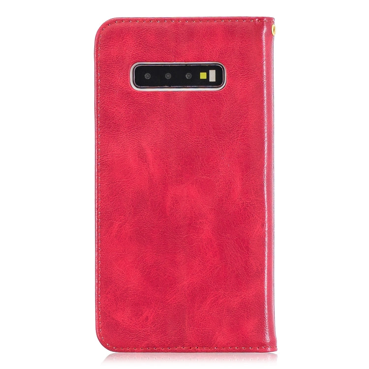 For Galaxy S10+ Copper Buckle Nappa Texture Horizontal Flip Leather Case, with Holder & Card Slots & Wallet