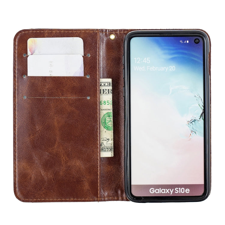 For Galaxy S10e Copper Buckle Nappa Texture Horizontal Flip Leather Case, with Holder & Card Slots & Wallet