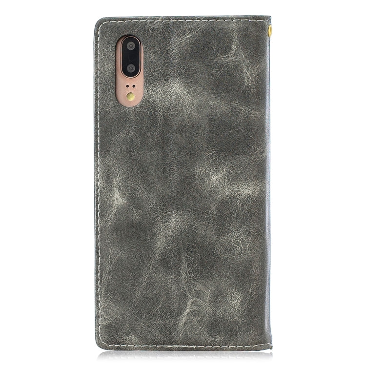 For Huawei  P20 Copper Buckle Nappa Texture Horizontal Flip Leather Case , with Holder & Card Slots & Wallet
