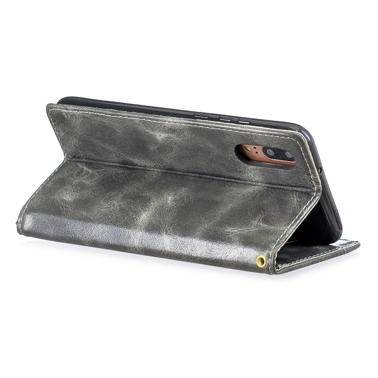 For Huawei  P20 Copper Buckle Nappa Texture Horizontal Flip Leather Case , with Holder & Card Slots & Wallet