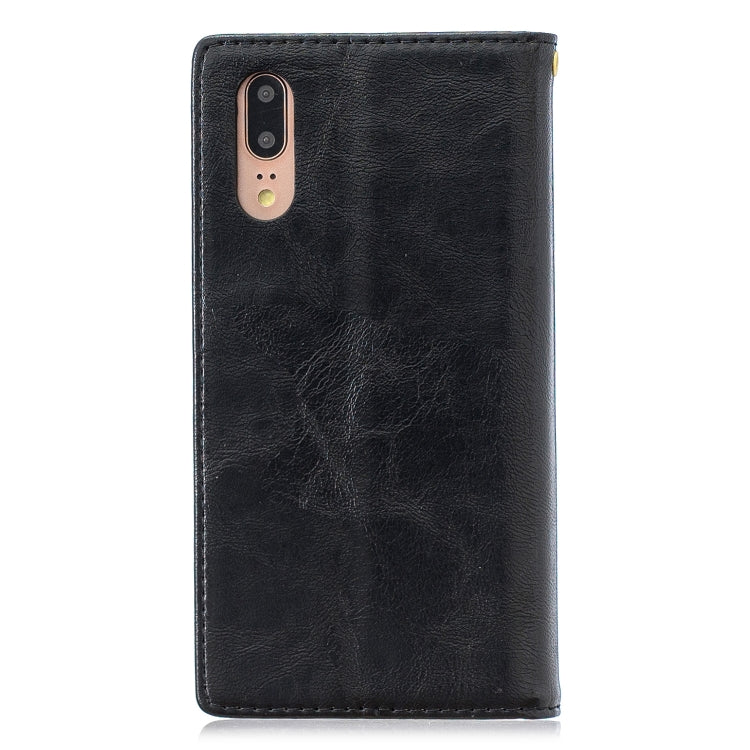 For Huawei  P20 Copper Buckle Nappa Texture Horizontal Flip Leather Case , with Holder & Card Slots & Wallet